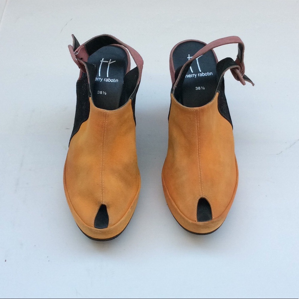 Thierry Rabotin Court Wedge Shoes Suede Size 381/2